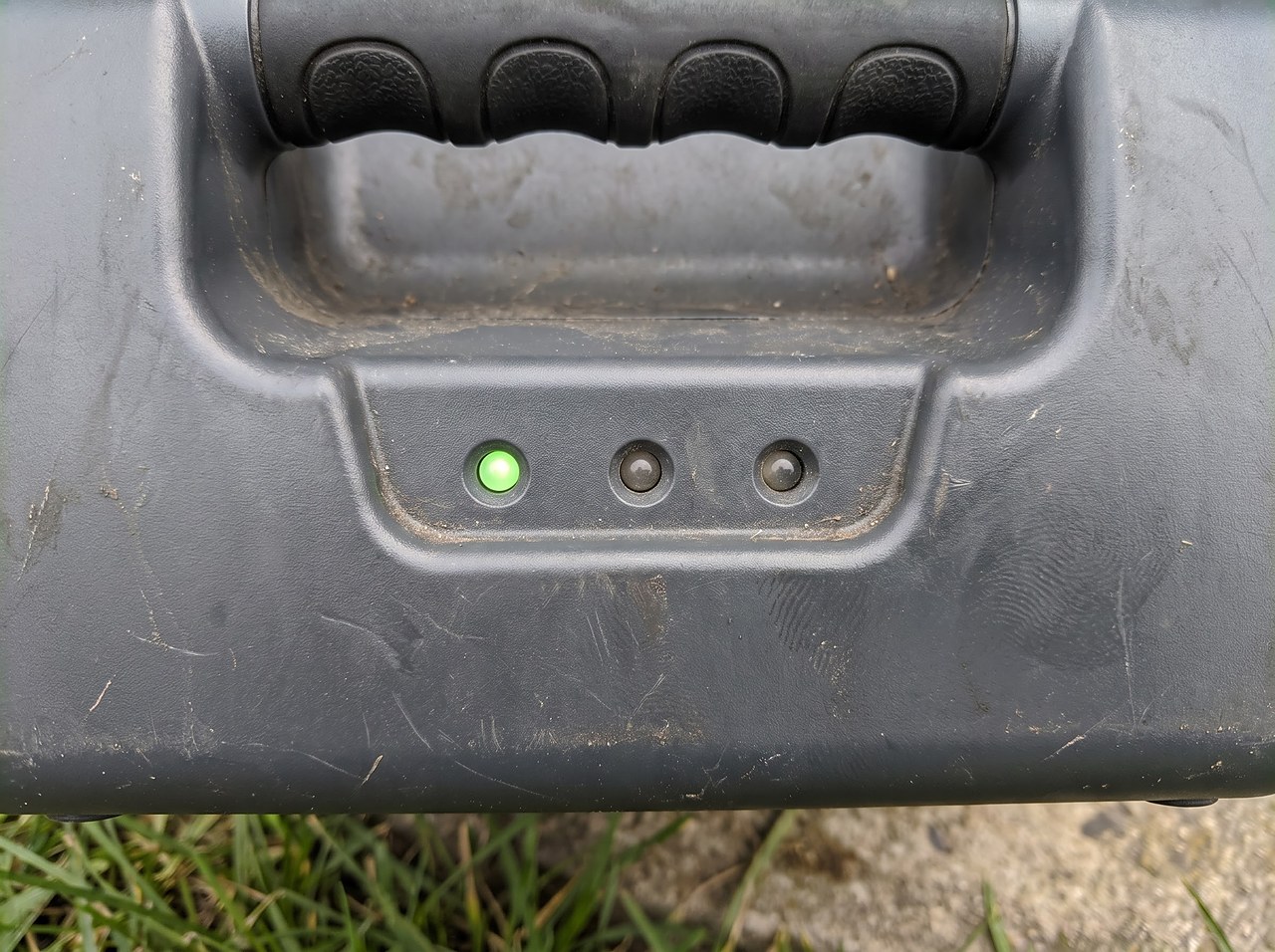 three status indicator lights on a basic plug-in power protection adapter